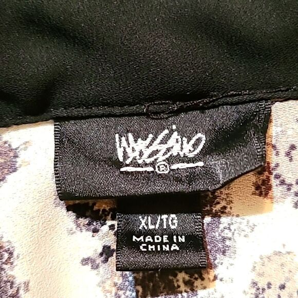 Mossimo Sleeveless High-Low Top, Black & White Abstract, Size XL - Picture 4 of 5